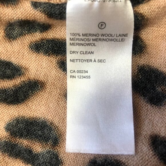 LORD & Taylor Merino Wool Leopard Animal Print Pull Over Sweater Size XS - Picture 4 of 8